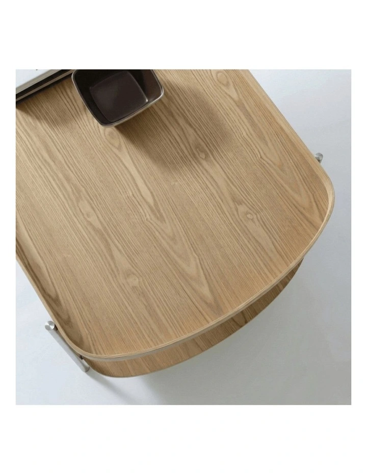 Cleo 120cm Rectangle Coffee Table Natural Ash & Brushed Stainless Steel image 7