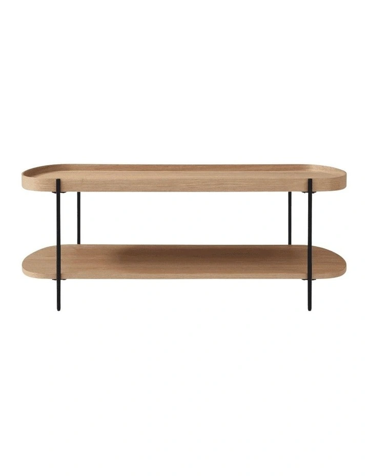 Cleo 120cm Rectangle Coffee Table Natural Ash & Black Leg image 2