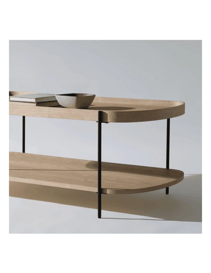 Cleo 120cm Rectangle Coffee Table Natural Ash & Black Leg image 6
