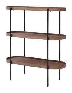 Cleo 3 Tier 90cm x 98cm Bookshelf Walnut & Black