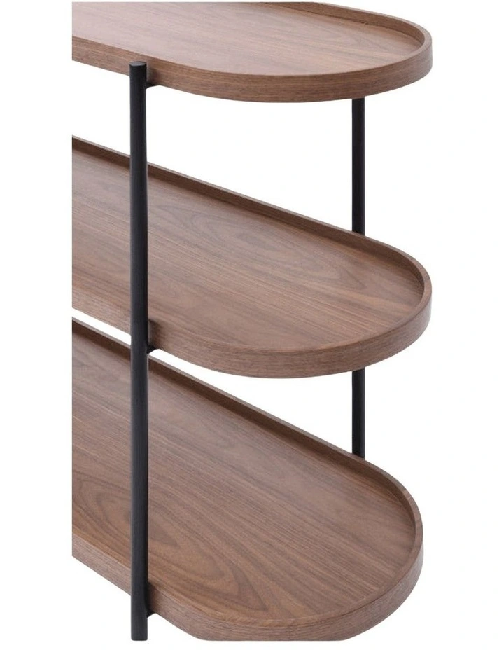 Cleo 3 Tier 90cm x 98cm Bookshelf Walnut & Black image 5