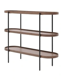 Cleo 3 Tier 120cm x 98cm Bookshelf Walnut & Black