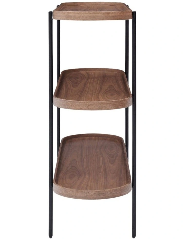 Cleo 3 Tier 120cm x 98cm Bookshelf Walnut & Black image 2