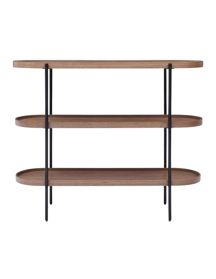 Cleo 3 Tier 120cm x 98cm Bookshelf Walnut & Black image 4