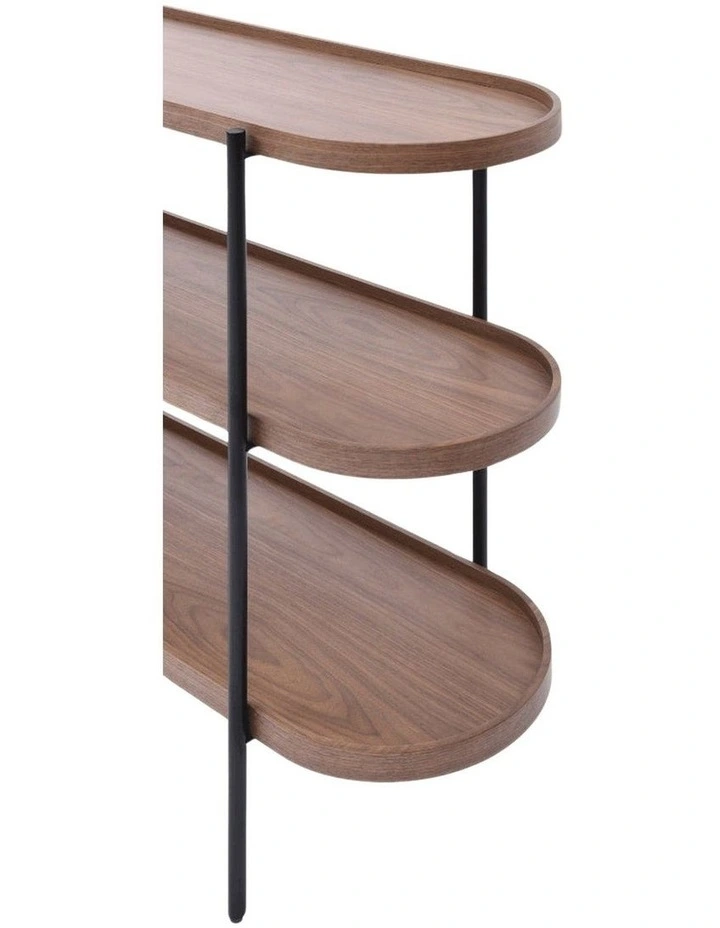 Cleo 3 Tier 120cm x 98cm Bookshelf Walnut & Black image 5