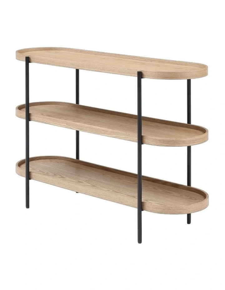 Cleo 3 Tier 120cm x 98cm Bookshelf Ash & Black image 1
