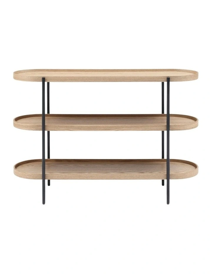 Cleo 3 Tier 120cm x 98cm Bookshelf Ash & Black image 3