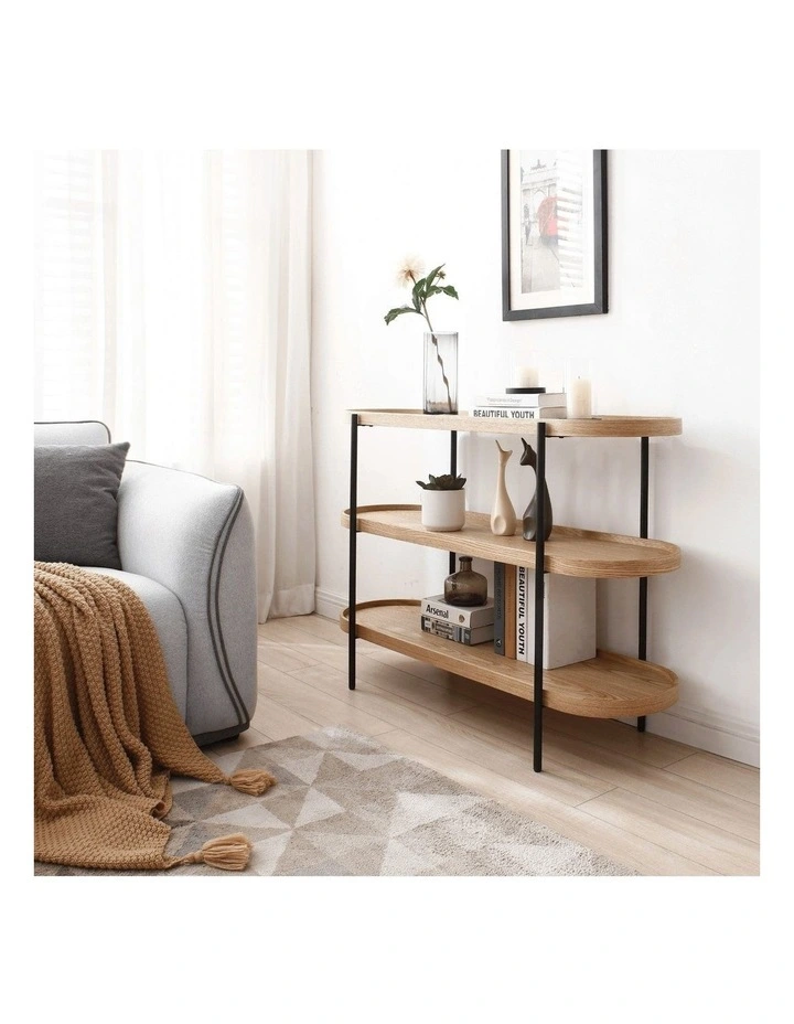 Cleo 3 Tier 120cm x 98cm Bookshelf Ash & Black image 4