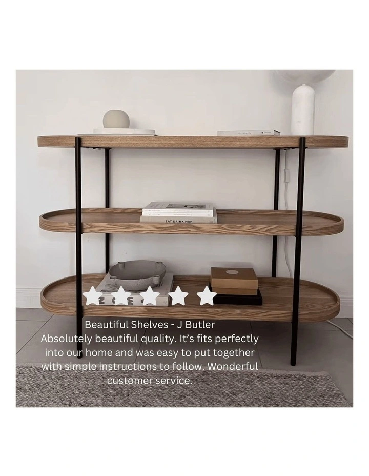 Cleo 3 Tier 120cm x 98cm Bookshelf Ash & Black image 5