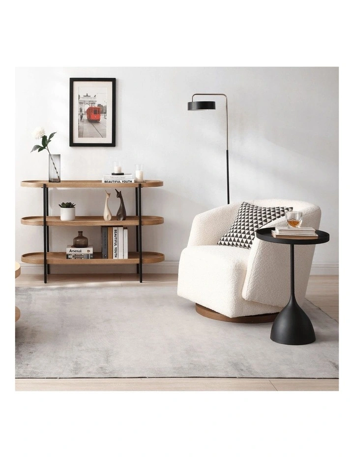 Cleo 3 Tier 120cm x 98cm Bookshelf Ash & Black image 6