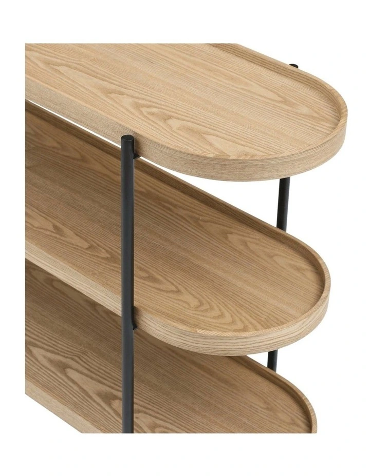 Cleo 3 Tier 120cm x 98cm Bookshelf Ash & Black image 7