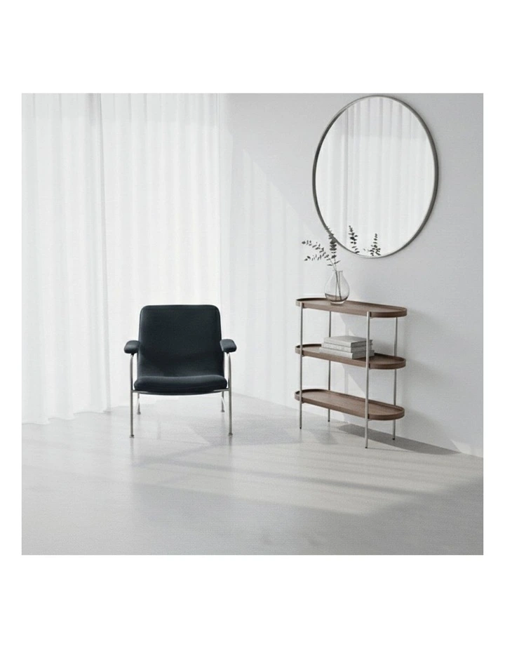 Cleo 3 Tier 90cm x 98cm Bookshelf Walnut & Brushed Stainless Steel image 7