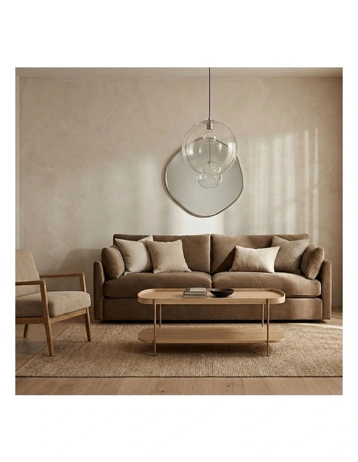 Cleo 120cm Rectangle Coffee Table Natural Ash & Gold Leg image 5