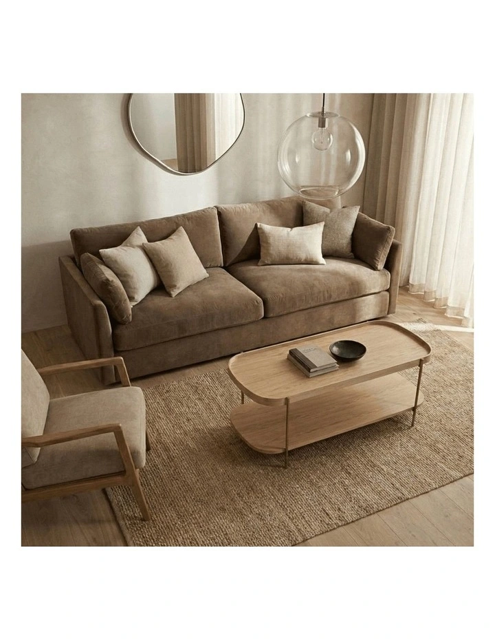 Cleo 120cm Rectangle Coffee Table Natural Ash & Gold Leg image 6