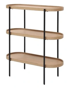 Cleo 3 Tier 90cm x 98cm Bookshelf Natural Ash & Black