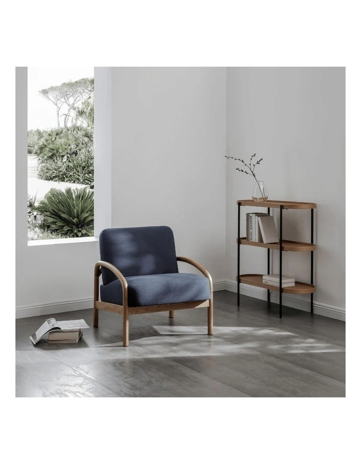 Cleo 3 Tier 90cm x 98cm Bookshelf Natural Ash & Black image 6