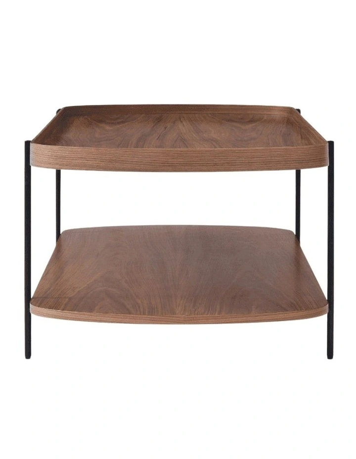Cleo 120cm Rectangle Coffee Table Walnut & Black Leg image 3