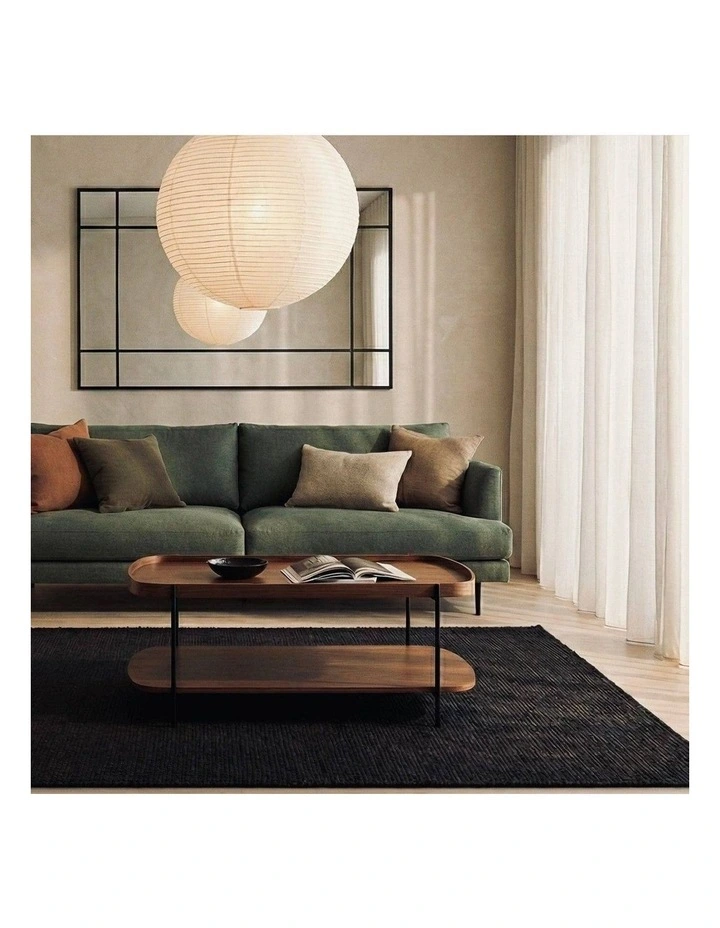 Cleo 120cm Rectangle Coffee Table Walnut & Black Leg image 4