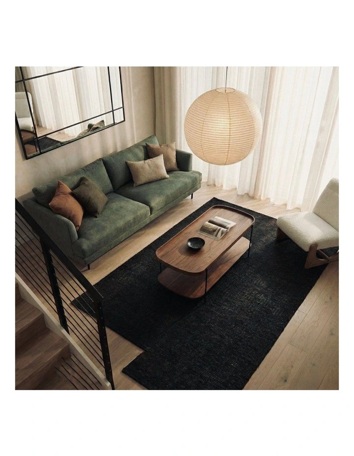 Cleo 120cm Rectangle Coffee Table Walnut & Black Leg image 5
