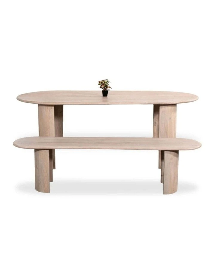 Beaumont Indoor Wooden Dining Table with Bench Seats Setting image 1
