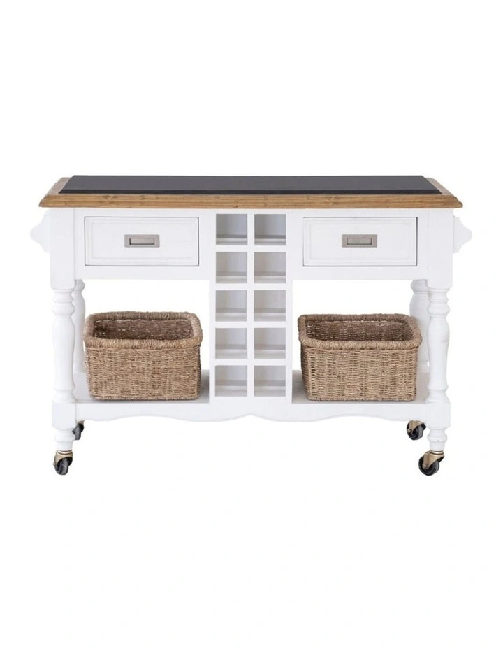 Leura Belle Kitchen Island Bench in Brushed with Natural Timber Top image 2