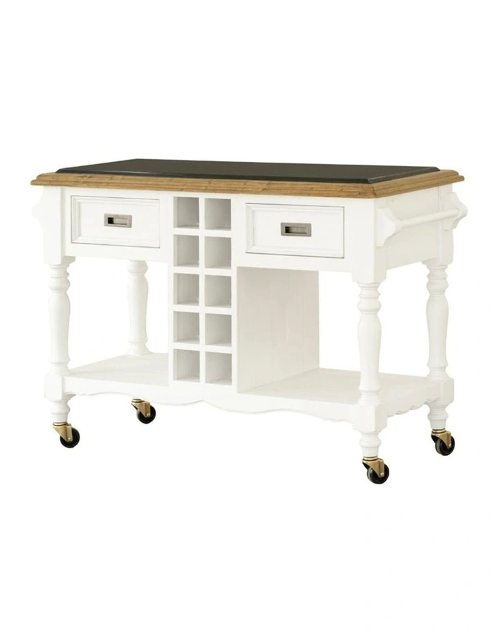 Leura Belle Kitchen Island Bench in Brushed with Natural Timber Top image 3