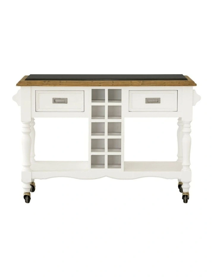 Leura Belle Kitchen Island Bench in Brushed with Natural Timber Top image 4