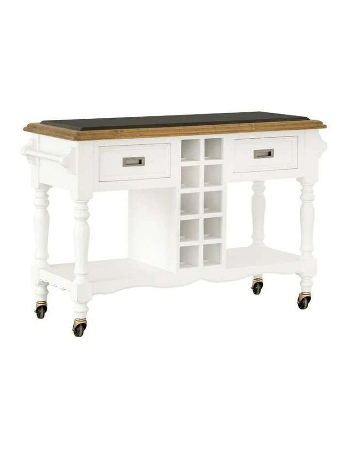Leura Belle Kitchen Island Bench in Brushed with Natural Timber Top image 5