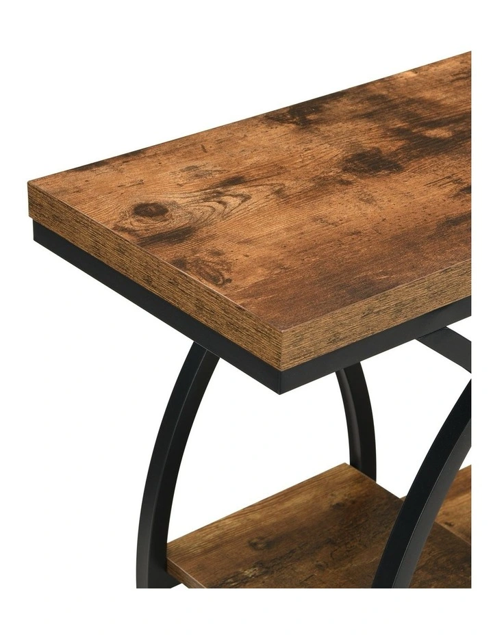 100CM Console Table, Industrial 4-Tier Sofa Table Entryway Table with Storage Shelves image 6