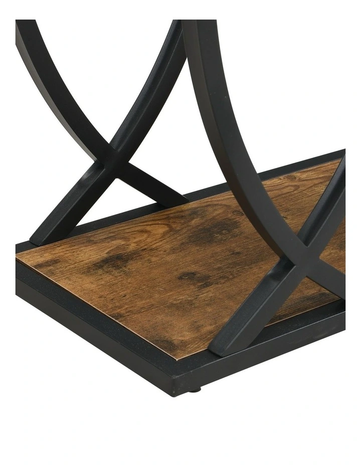 100CM Console Table, Industrial 4-Tier Sofa Table Entryway Table with Storage Shelves image 7
