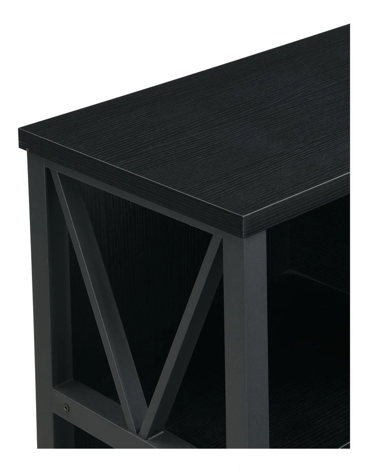 6 Cube Storage Organizer with Shelf, Long Wood and Metal Cubby Bookcase and Consle Table image 6