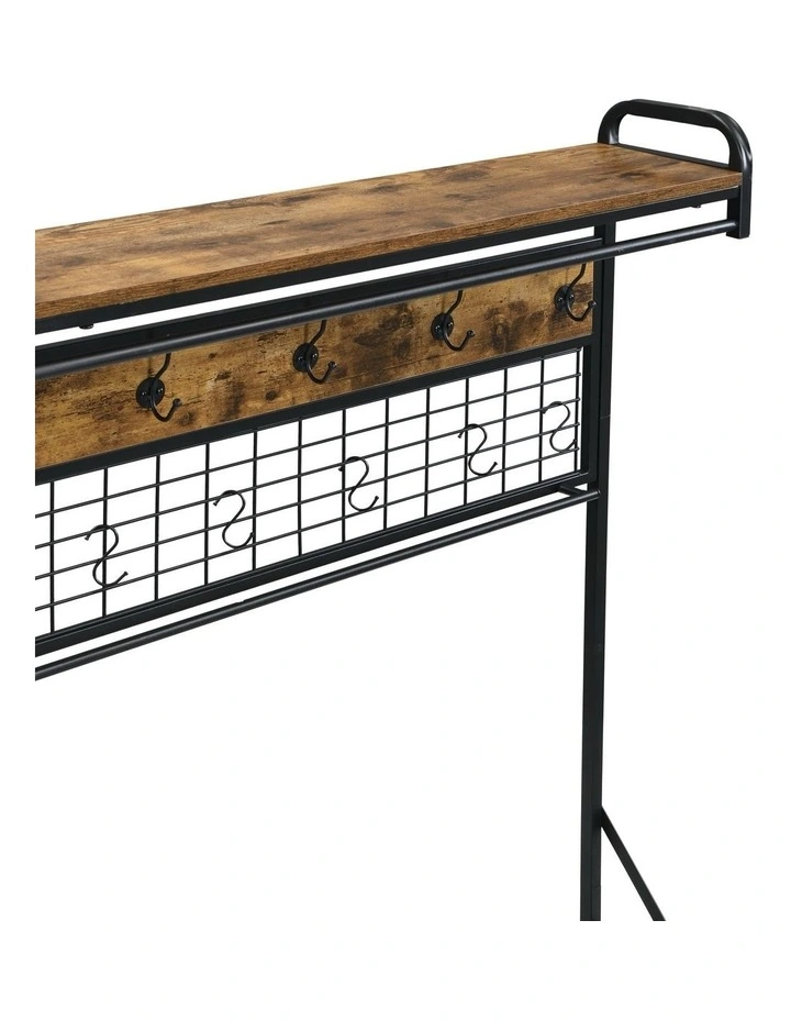 Homfurn 5-in-1 Entryway Hall Tree With Shoe Bench, Rustic Brown image 4