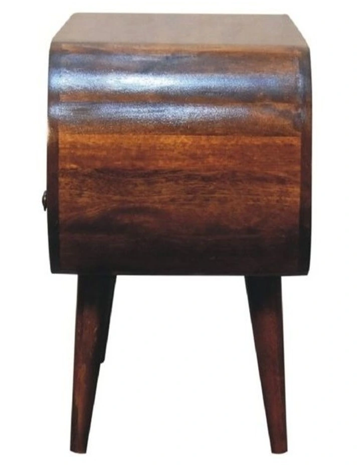 Artisan Furniture Solid Wood Chestnut Circular TV Stand, 2 Drawers & 1 Open Slot, Brown image 6