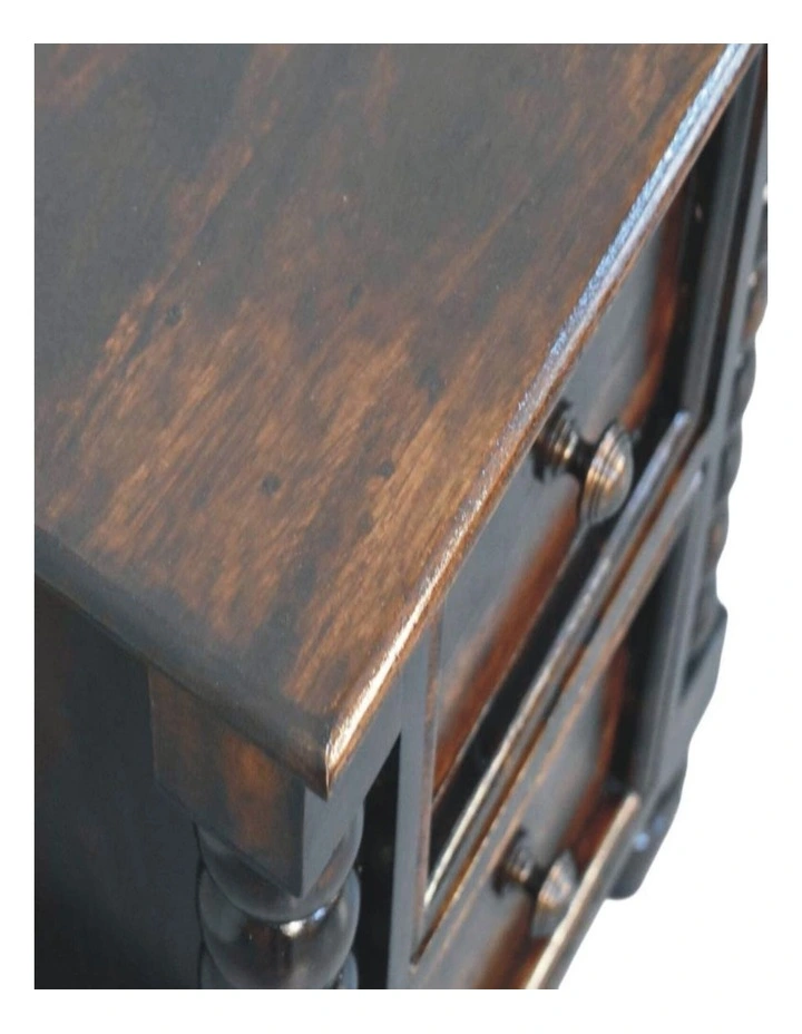 Artisan Furniture Solid Wood Spindle Duo Bedside, 2 Drawers, Brown image 4