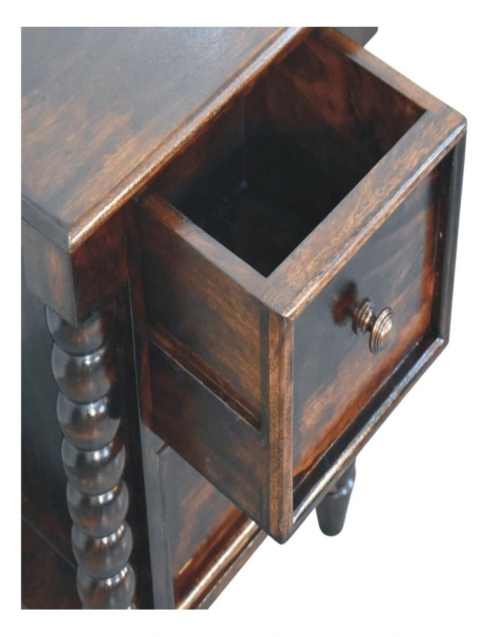Artisan Furniture Solid Wood Spindle Duo Bedside, 2 Drawers, Brown image 5