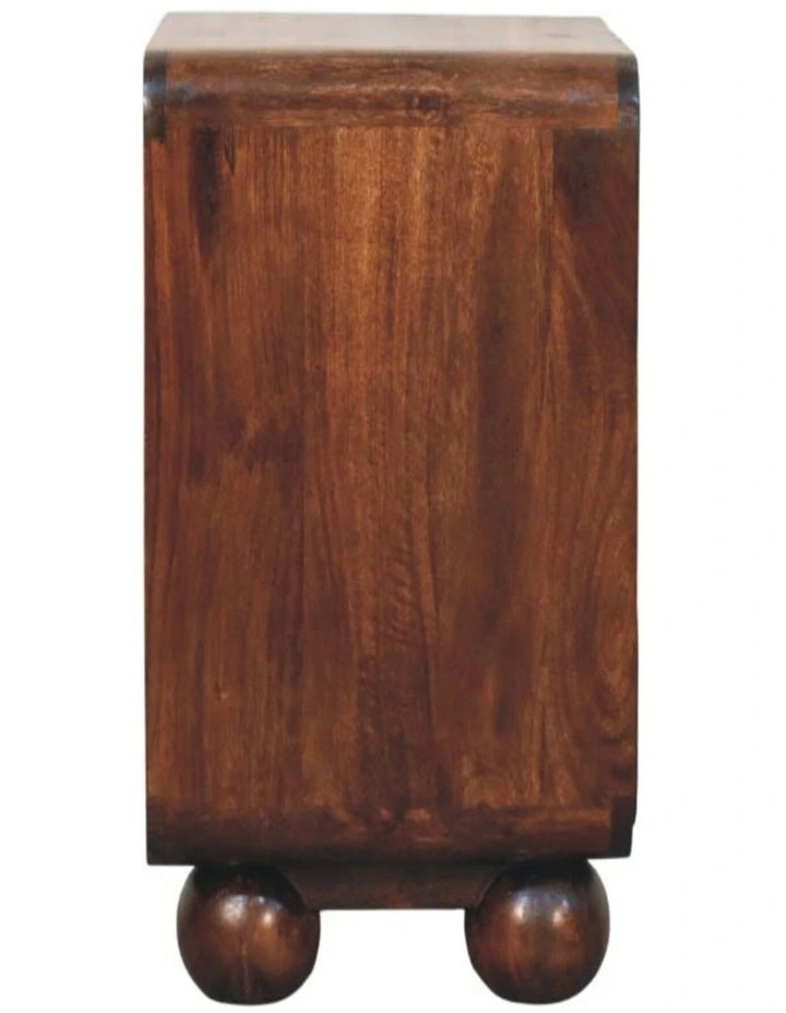 Artisan Furniture Solid wood California Walnut Rattan Bedside, 2 Drawers & 1 Open Slot, Brown image 6