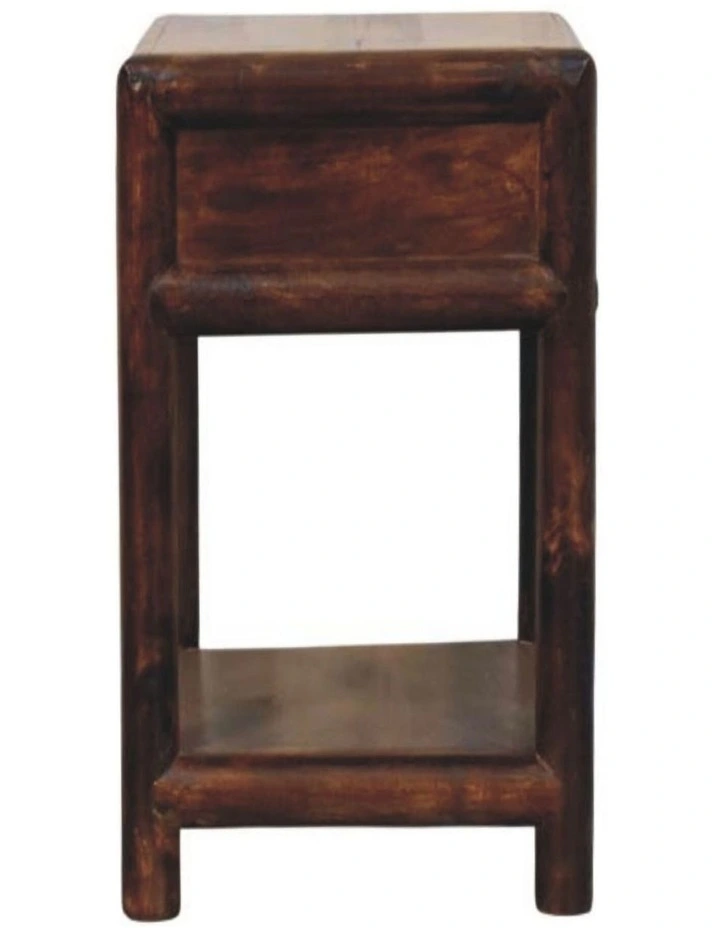 Artisan Furniture Solid Wood California Walnut Open Bedside, 1 Drawer & 1 Open Slot, Brown image 6