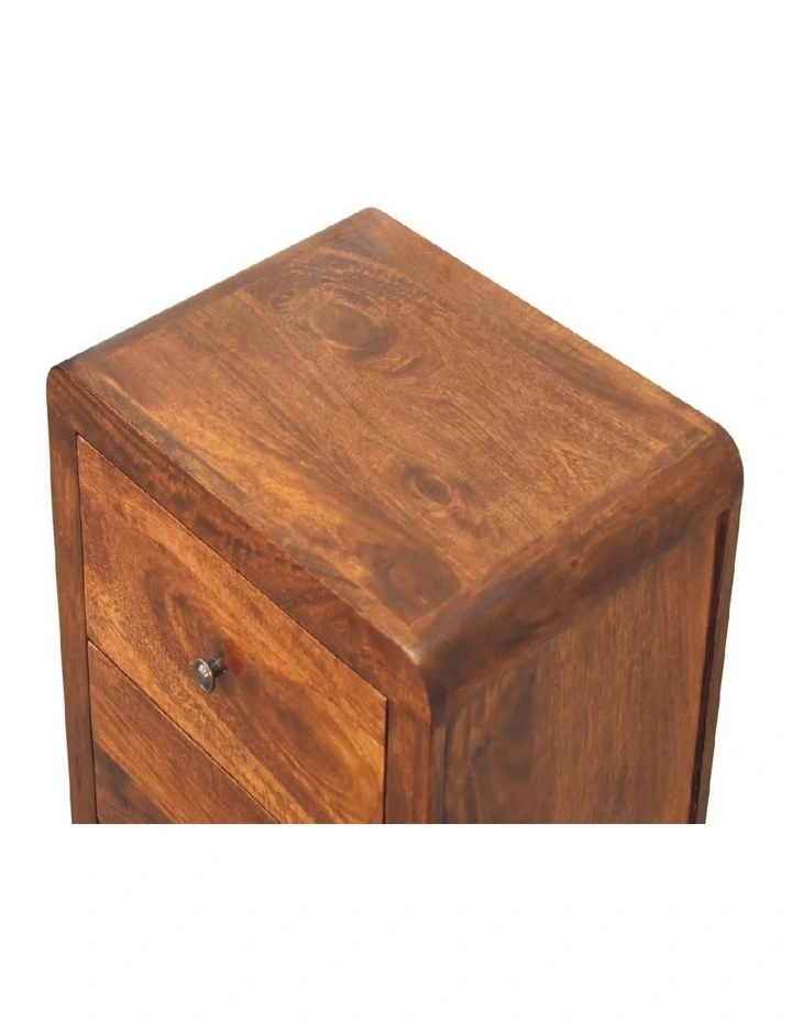 Artisan Furniture Solid Wood Aspen 3 Drawer Bedside,  Dark Brown image 4