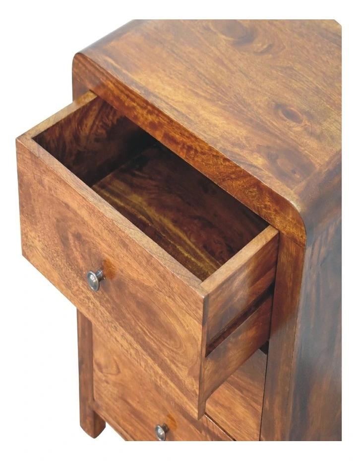 Artisan Furniture Solid Wood Aspen 3 Drawer Bedside,  Dark Brown image 5