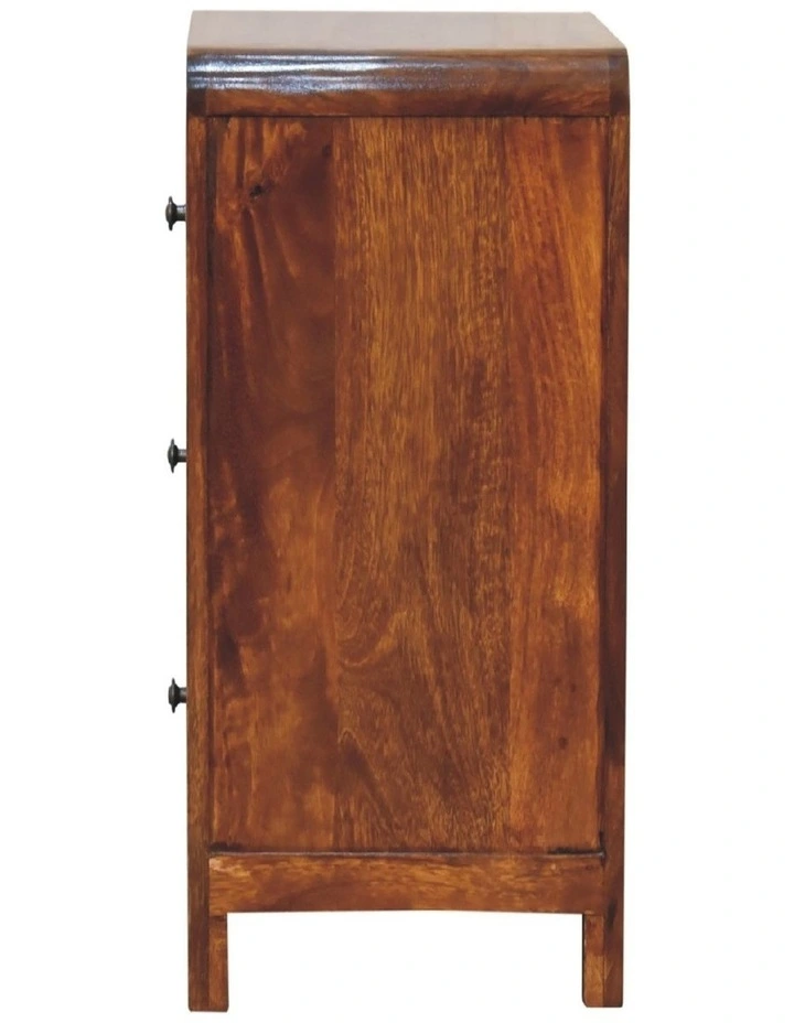 Artisan Furniture Solid Wood Aspen 3 Drawer Bedside,  Dark Brown image 6