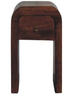 Artisan Furniture Solid Wood Curved Bedside Table, 1 Drawer, Brown