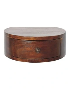 Artisan Furniture Solid Wood Lunar 1 Drawer Floating Bedside, Brown