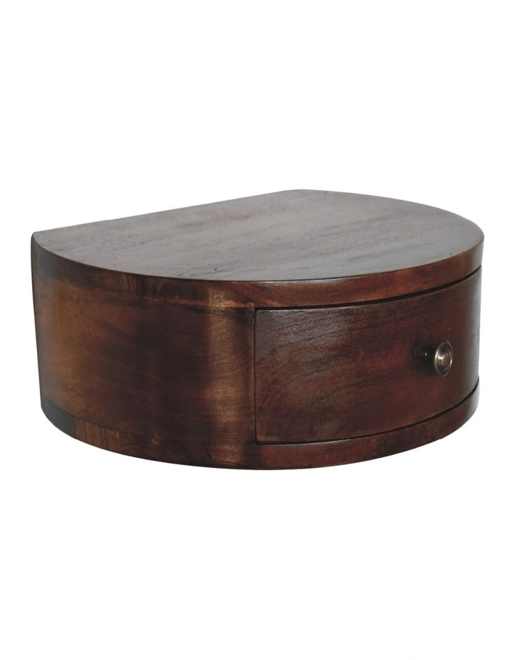 Artisan Furniture Solid Wood Lunar 1 Drawer Floating Bedside, Brown image 3
