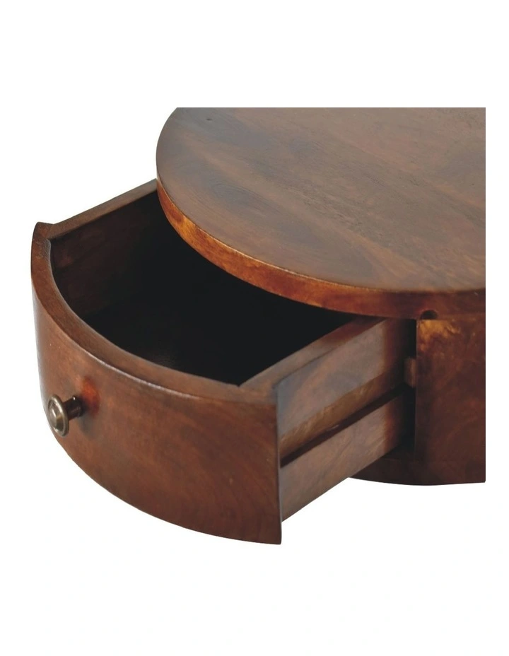 Artisan Furniture Solid Wood Lunar 1 Drawer Floating Bedside, Brown image 5