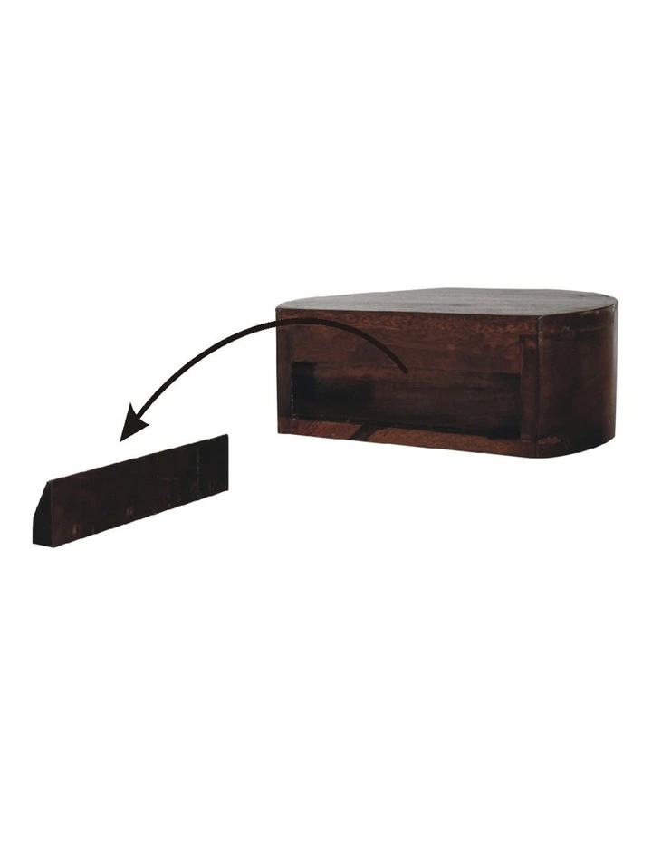 Artisan Furniture Solid Wood Lunar 1 Drawer Floating Bedside, Brown image 6