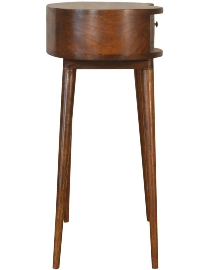 Artisan Furniture Solid Wood Chestnut Rounded Writing Desk, 1 Drawer & 1 Open-Slot, Dark Brown image 5