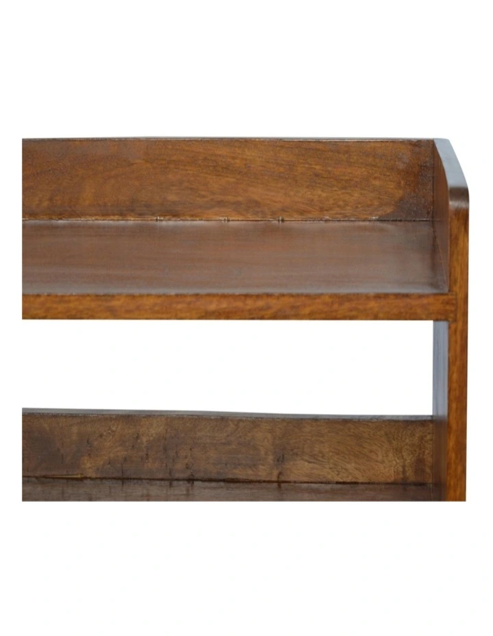 Artisan Furniture Solid Wood Nordic Storage Bench, Open Storage, Brown image 4