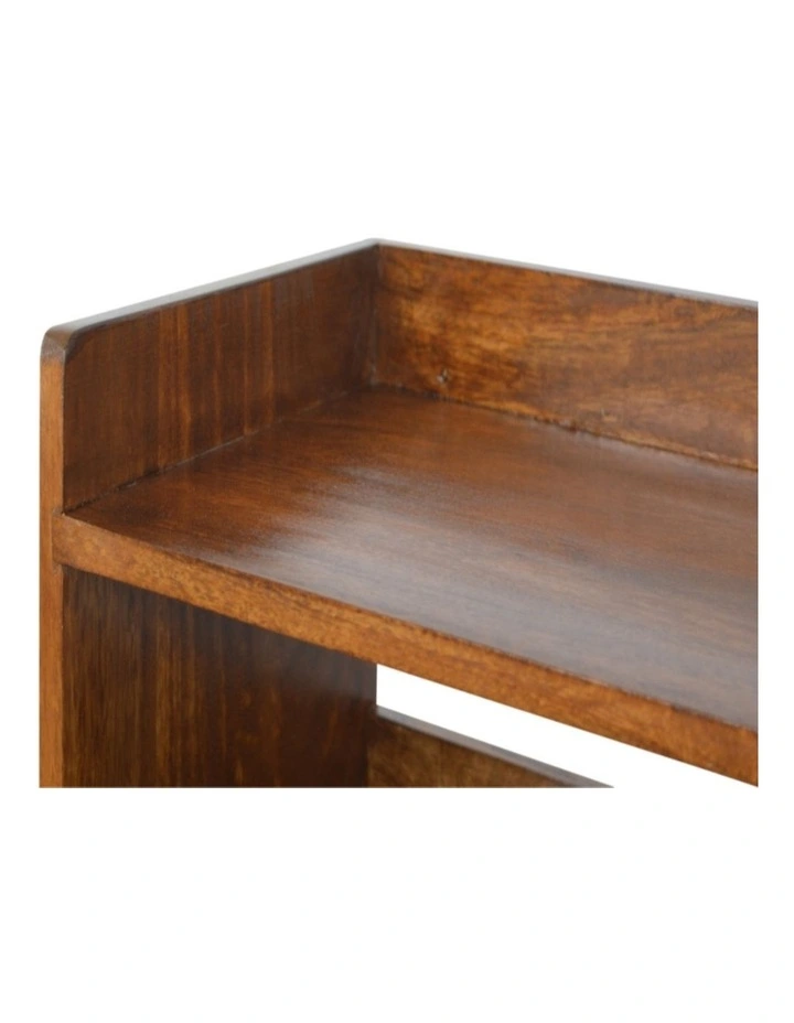 Artisan Furniture Solid Wood Nordic Storage Bench, Open Storage, Brown image 5