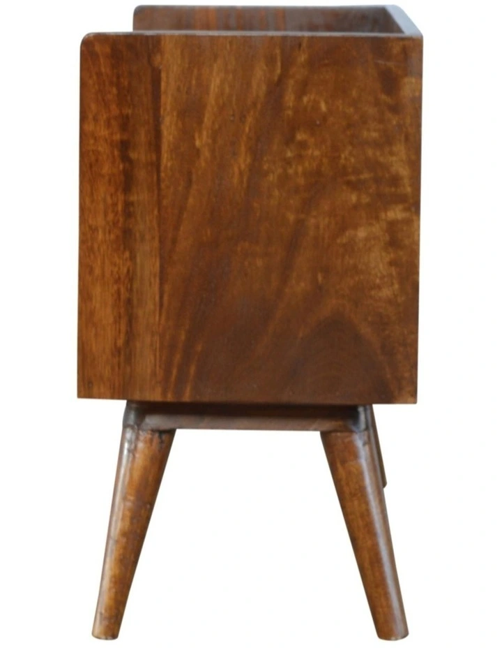 Artisan Furniture Solid Wood Nordic Storage Bench, Open Storage, Brown image 6