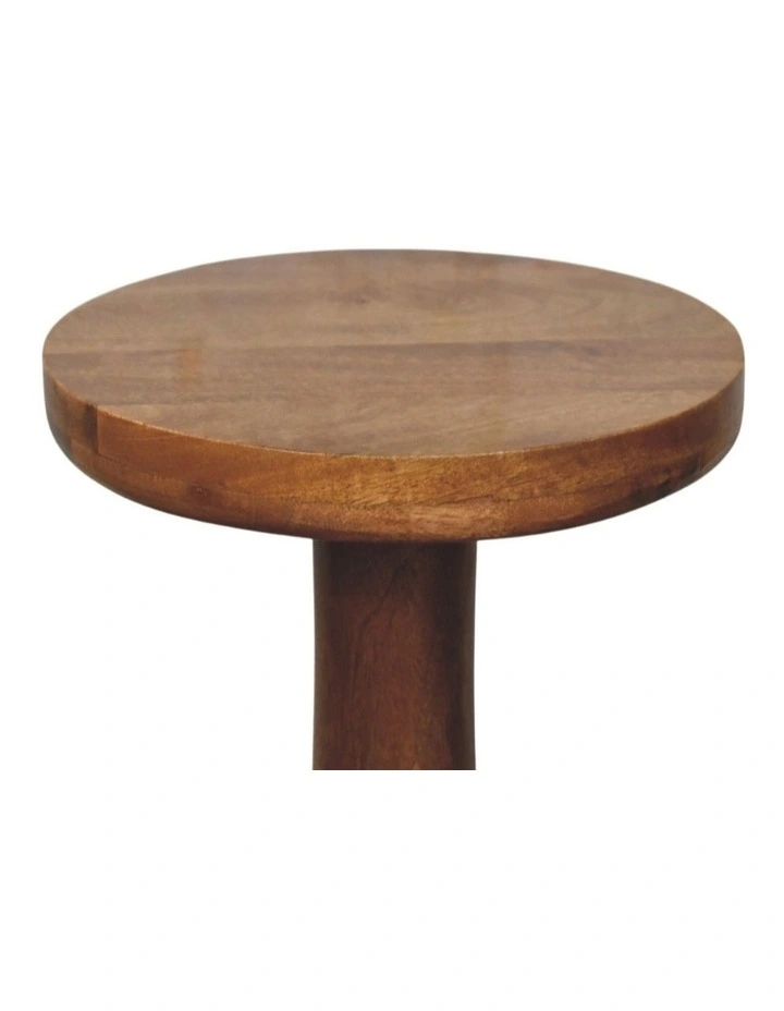 Artisan Furniture Solid Wood Curved Base Side Table, Brown image 4